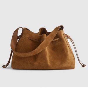 Madewell🎉host pickx2🎉🎈 NWT The Drawstring Shoulder Bag in Dried Acorn suede